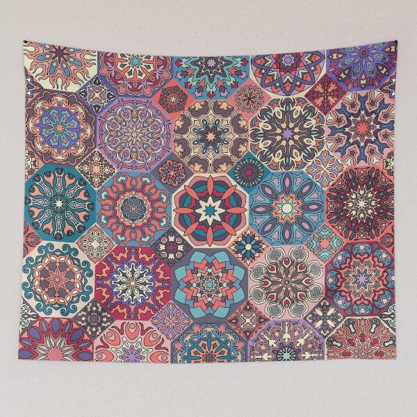Item preview, Vintage patchwork with floral mandala elements designed and sold by Somberlain.