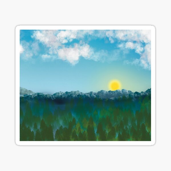 Item preview, Landscape and Sunrise (large canvas) designed and sold by Bernsberry Illustrations.
