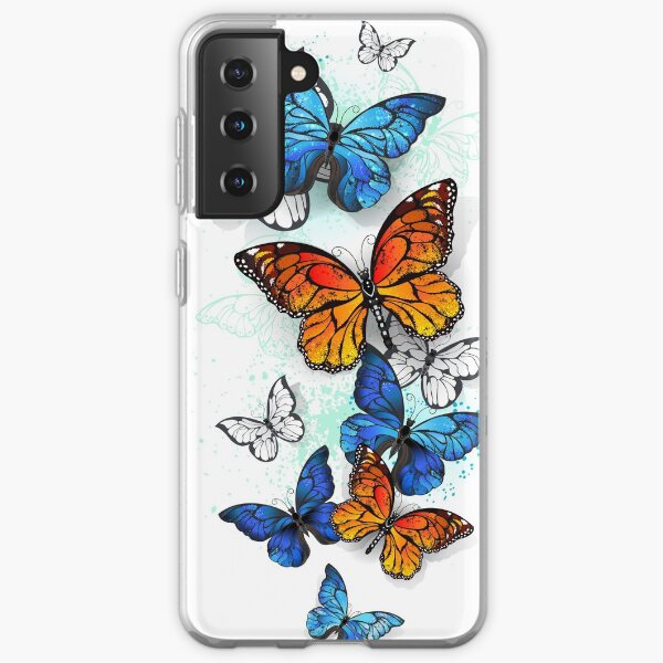 Flying Butterflies Morpho and Monarch Samsung Galaxy Soft Case