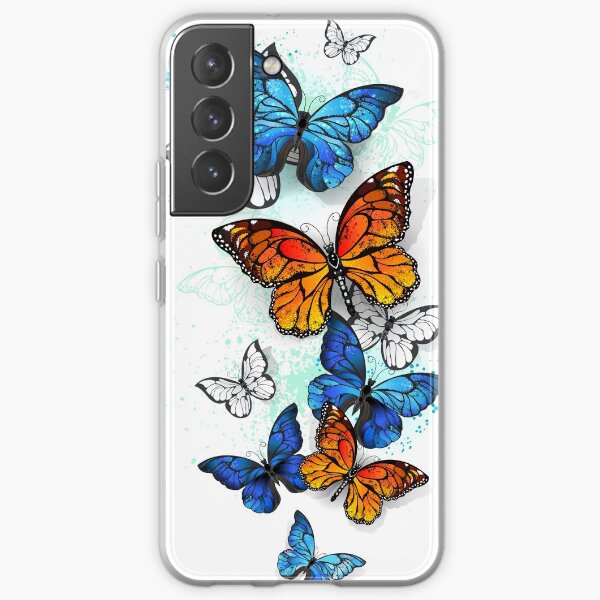 Flying Butterflies Morpho and Monarch Samsung Galaxy Soft Case