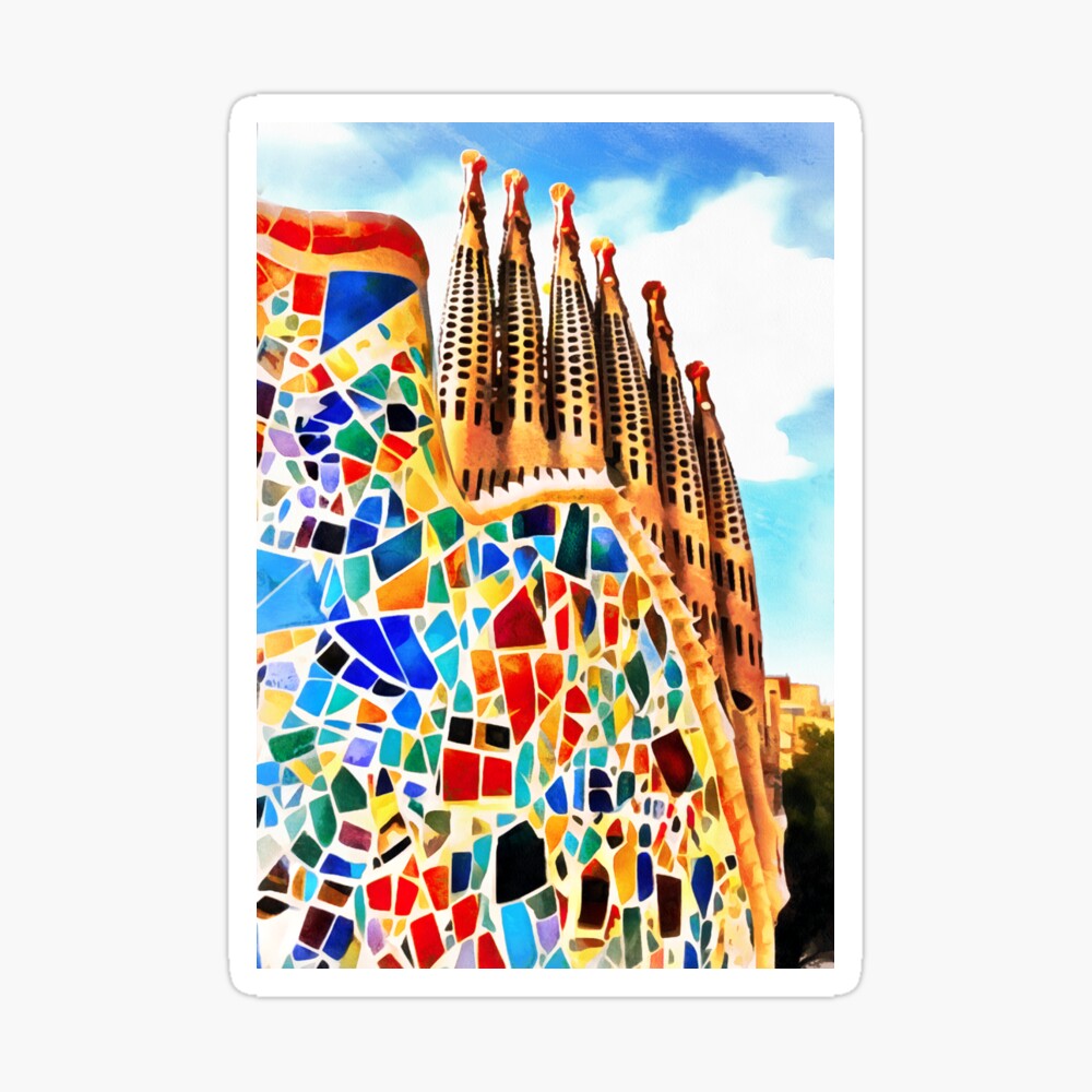 魅了 Gaudi mosaic Barselona 絵画