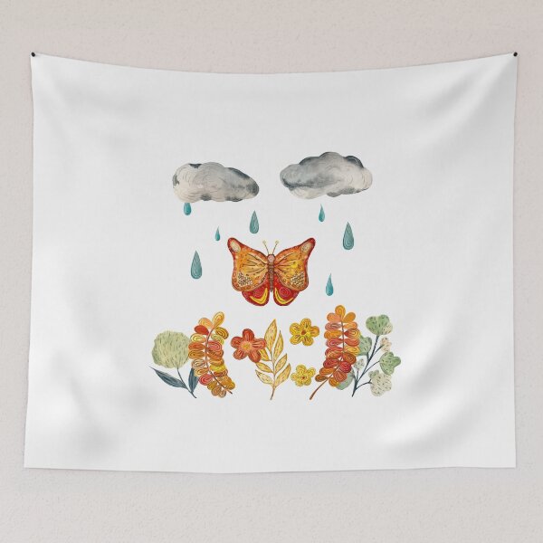 Item preview, Butterfly flower cloud drop texture design sketch  designed and sold by Yana Mustafina | Boho Soulful Designs.