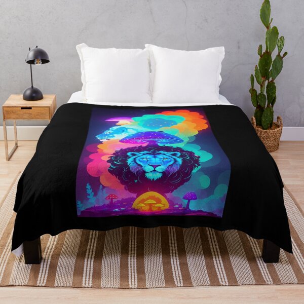 Item preview, Bioluminescent Lion x Mushroom Fantasy Art Aesthetic designed and sold by AI-INK.