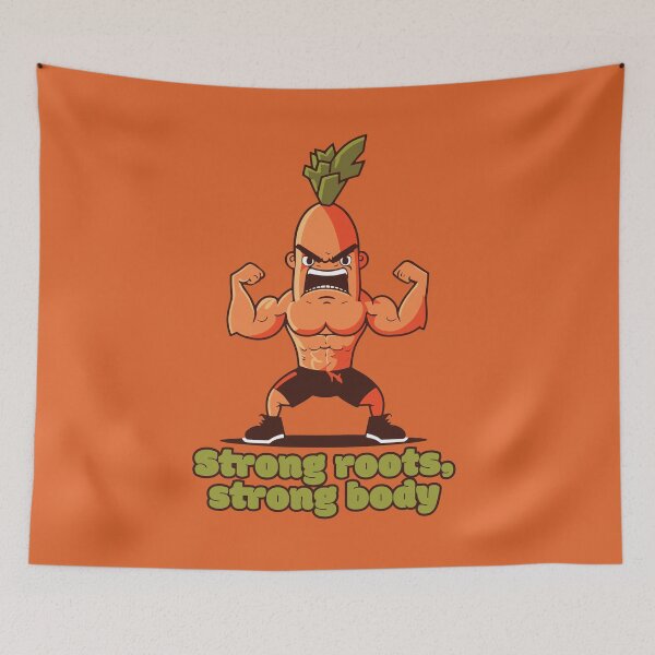 Item preview, Strong roots, strong body - Сarrot Athlete designed and sold by RoboRaphael.