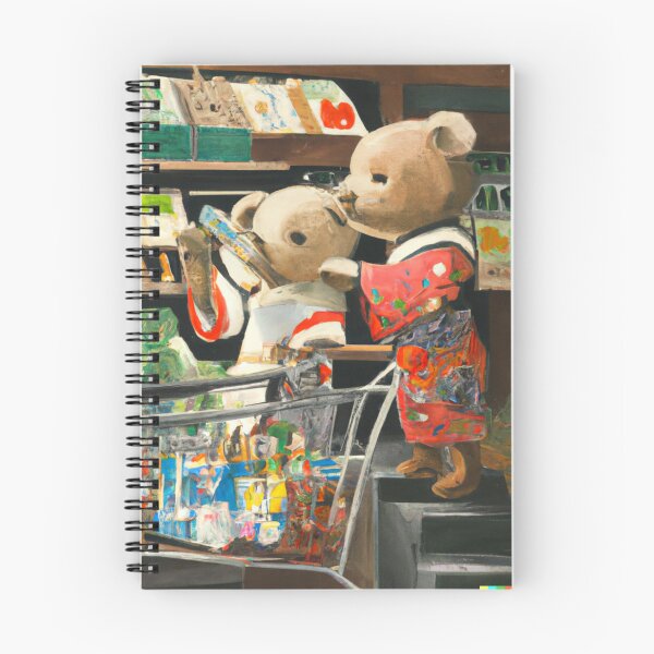 Item preview, Teddy bears shopping for groceries, Ukiyo-e designed and sold by Berry Pink.