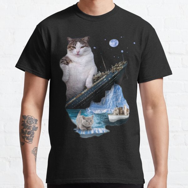 Titanic Cat Sinking Kitty Fat Cats Rescue Movie Famous Scene Classic T-Shirt