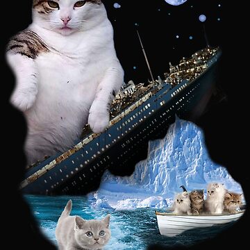 Titanic Cat Sinking Kitty Fat Cats Rescue Movie Famous Scene | Laptop Sleeve