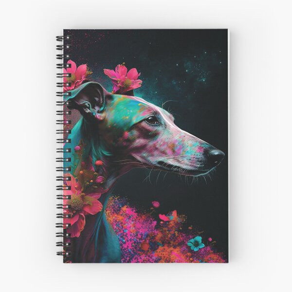 Item preview, Whippet floral portrait designed and sold by HookedOnDogz.