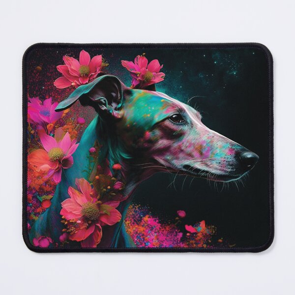 Item preview, Whippet floral portrait designed and sold by HookedOnDogz.