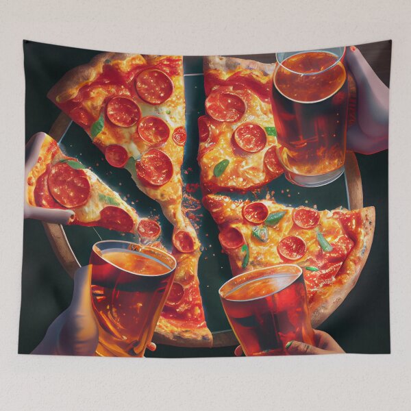 Item preview, Cheers to Pizza Night Digital Painting designed and sold by CodeAndColors.