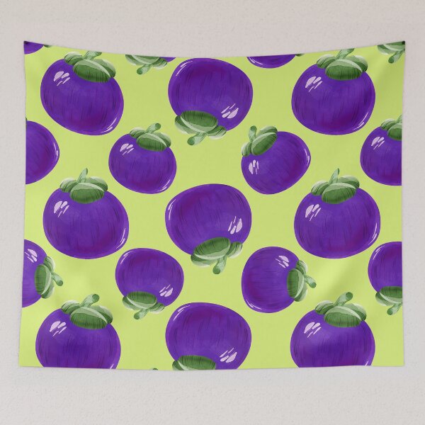 Item preview, Tropical exotic watercolor fruit mangosteen designed and sold by Nattalu.