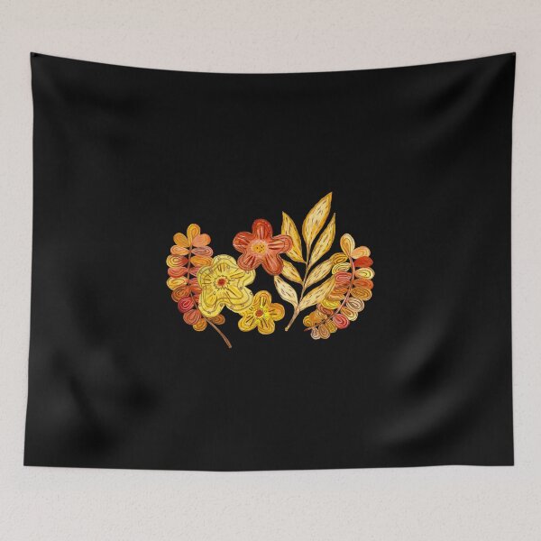 Item preview, Flower textured set sketch a watercolor design black designed and sold by Yana Mustafina | Boho Soulful Designs.