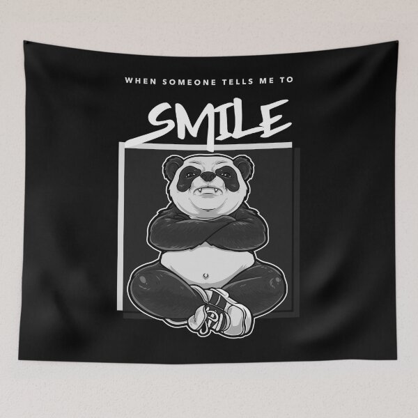 Item preview, Graphic Picture Grumpy Panda Dark Grey designed and sold by TaylormaryzArts.