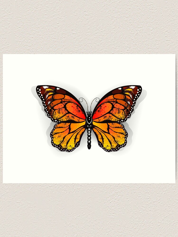 Orange Butterfly Monarch Art Print for Sale by Blackmoon9