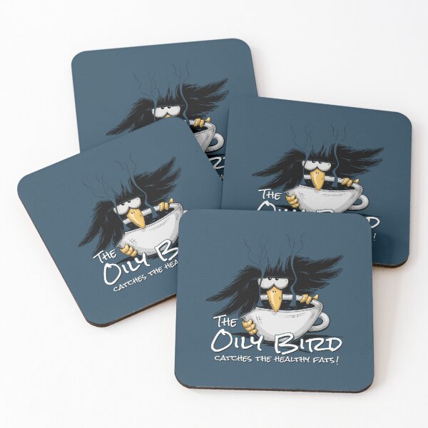 Item preview, The Oily Bird Catches The Healthy Fats Olive Oil Coffee Crow designed and sold by Skizzenmonster.