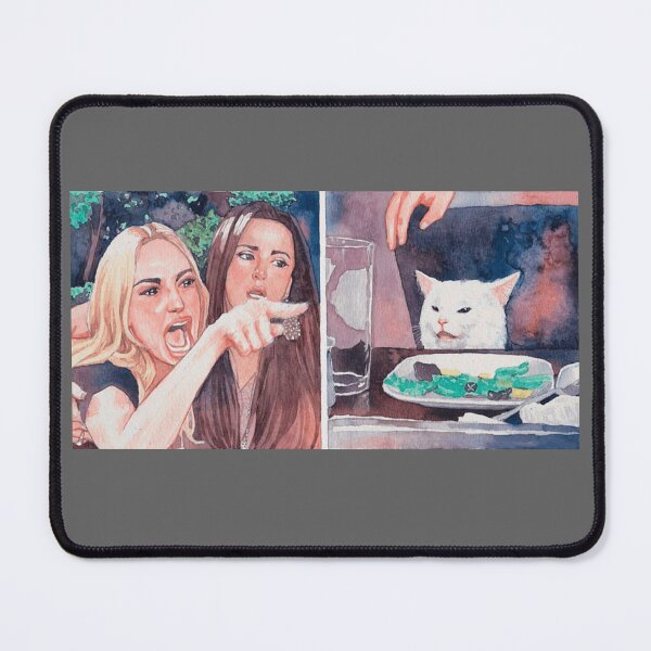 Item preview, Funny Cat at Dinner Table Meme designed and sold by quackynaut.