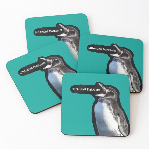 Item preview, Galapagos Penguin Stranger Danger (Teal #03A096) designed and sold by SBPenguins.