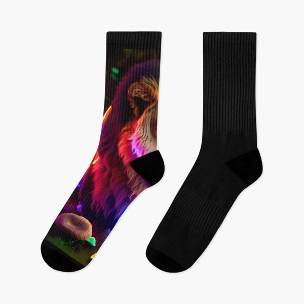 Item preview, Bioluminescent Lion x Mushroom Fantasy Art Aesthetic designed and sold by AI-INK.