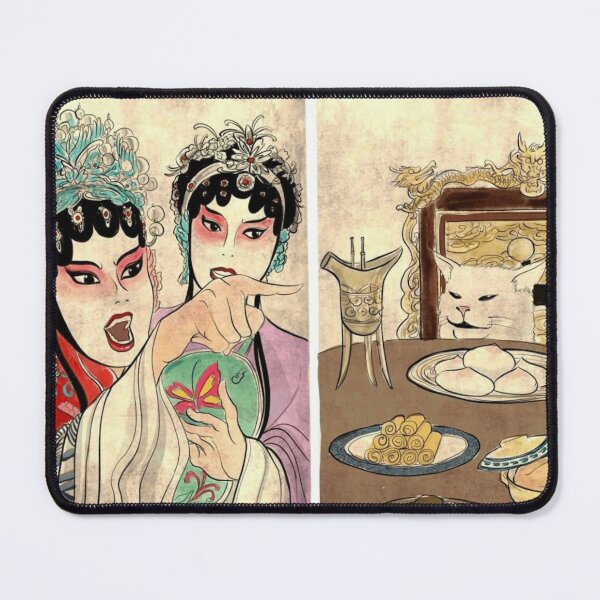 Item preview, Funny Cat at Dinner Table Meme designed and sold by quackynaut.