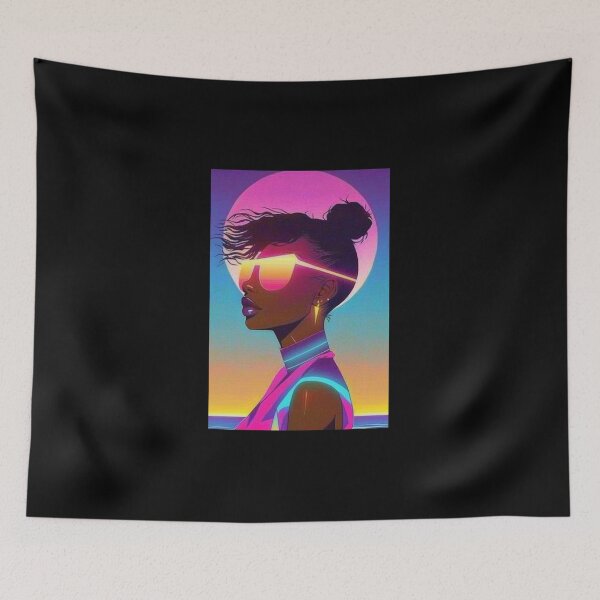 Item preview, 80s Synthwave Hot Black Girl designed and sold by RESToRAPTOR.