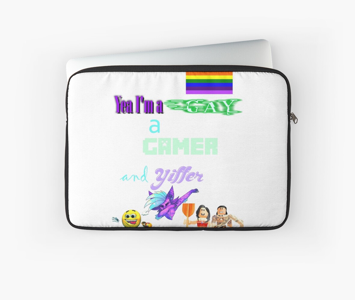 Gay Gamer And Furry Pride Laptop Sleeve By Squigglypiano - im gay lgbt pride roblox