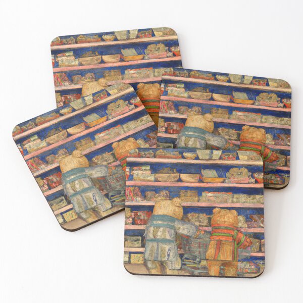 Item preview, Teddy bears shopping for groceries, Ukiyo-e designed and sold by Berry Pink.