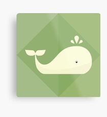 Whale on green Metal Print