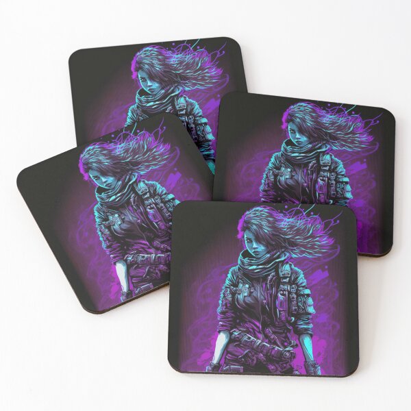 Item preview, Cyberpunk Girl On Neon Background designed and sold by Nightarcade.