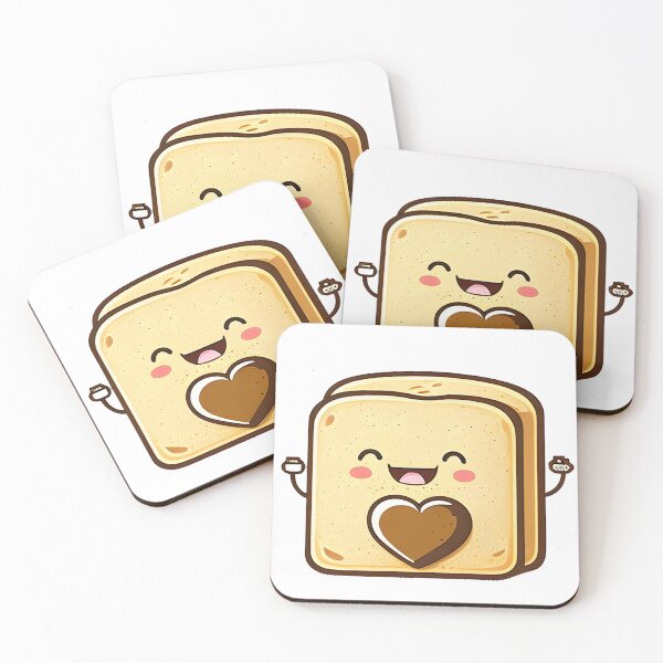 Item preview, Cute happy funny kawaii toast designed and sold by KawaiiFoodArt.