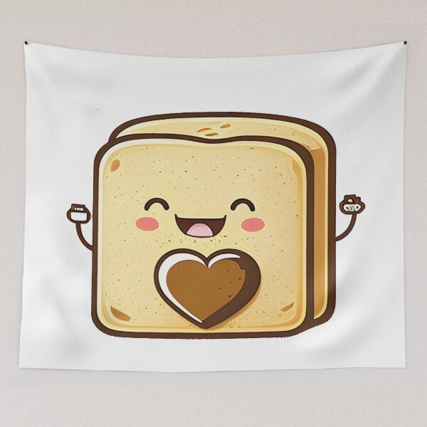 Item preview, Cute happy funny kawaii toast designed and sold by KawaiiFoodArt.