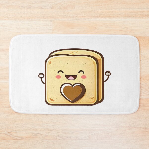 Item preview, Cute happy funny kawaii toast designed and sold by KawaiiFoodArt.