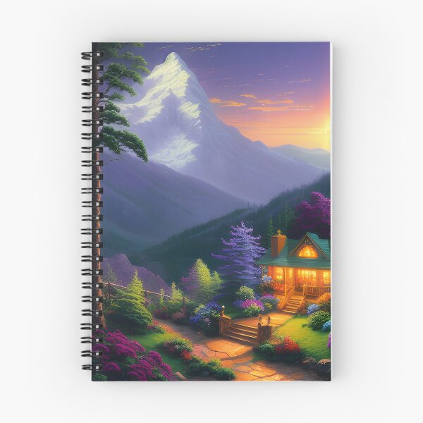 Item preview, Hidden Cottage in the Mountains Colorful designed and sold by VersoShopping.