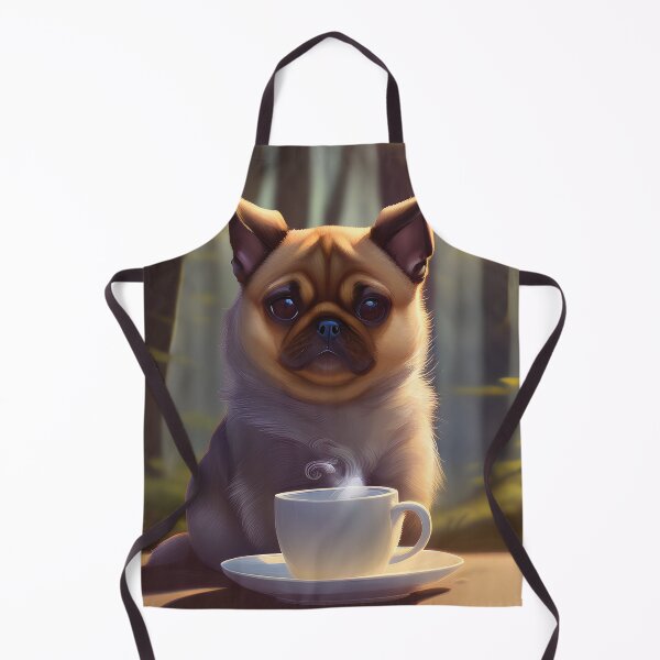 Item preview, Cute Pug with a mug cup of morning coffee designed and sold by akwl-design.