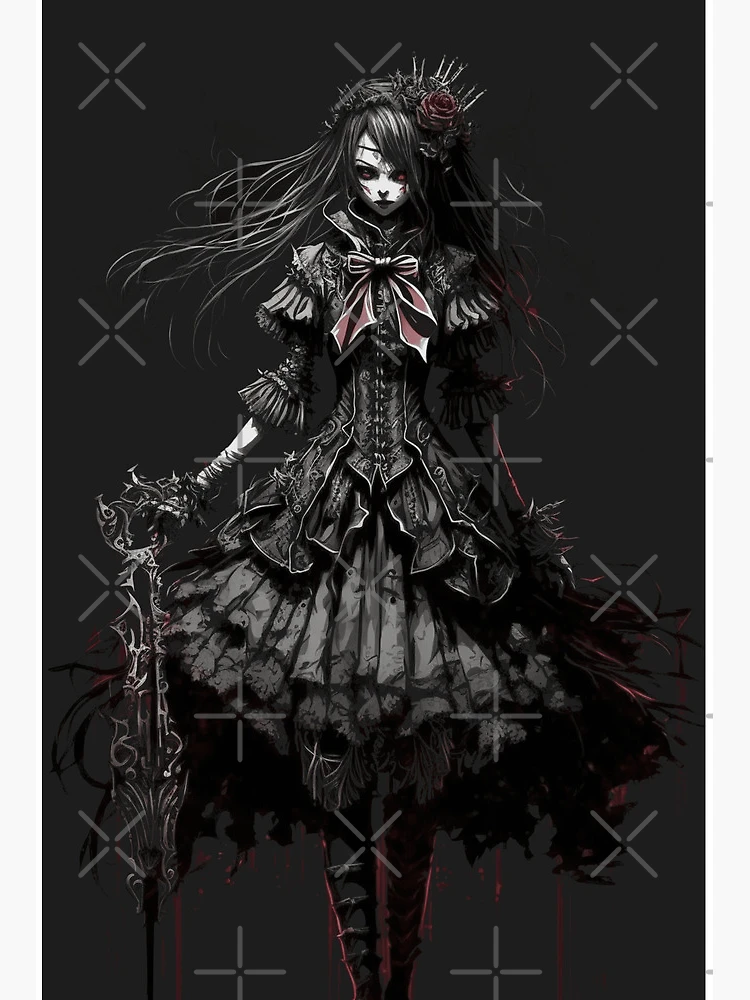 gothic anime girl dark icon, gifts. Art Board Print for Sale by