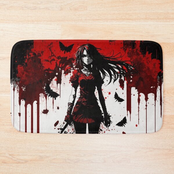 Item preview, Anime Goth Girl On Red Background designed and sold by Nightarcade.