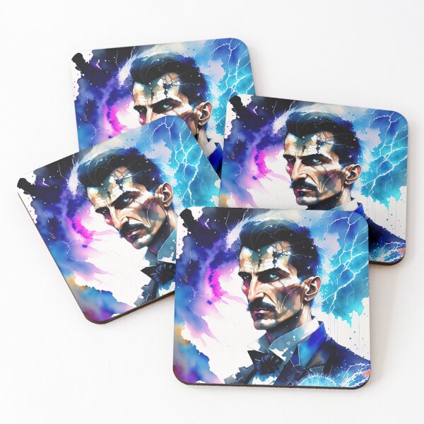 Item preview, Nikola Tesla portrait in watercolor designed and sold by IkonixArt.