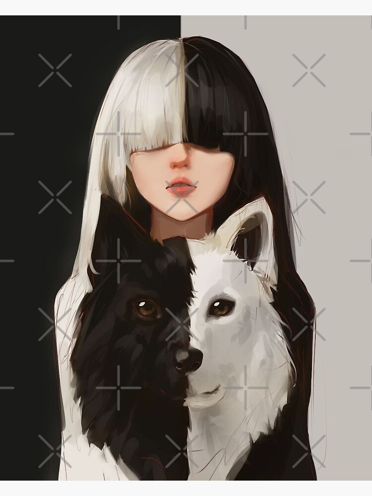 Two-Tone Wolfcut Anime Hair Black & White