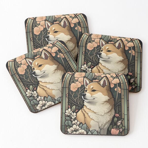 Item preview, Shiba Inu Japanese Dog - Art Nouveau Style designed and sold by ArtNouveauChic.