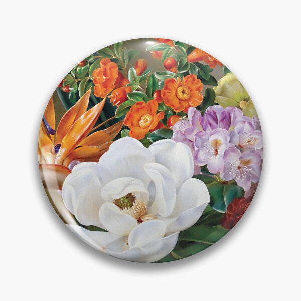 Item preview, Exotic blooms in a Grecian krater with fruit on a marble ledge | Johan Laurentz Jensen designed and sold by LaMadeleine.