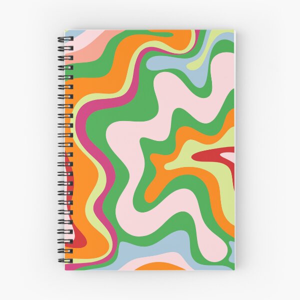 Item preview, Retro Liquid Swirl Colorful Abstract Pattern in Spring Green Orange Pink designed and sold by kierkegaard.
