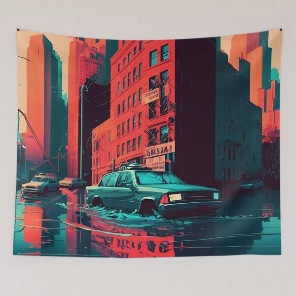 Item preview, Flooded city designed and sold by AgitProPrints.