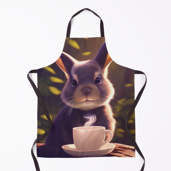 Item preview, Cute Rabbit with a mug cup of morning coffee designed and sold by akwl-design.