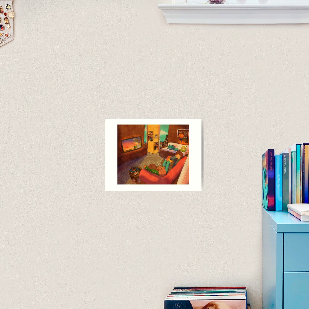 Watching TV Art Print