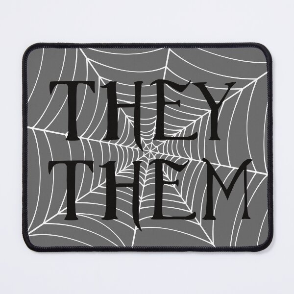 Item preview, Spider Web They /Them Pronouns Grey designed and sold by MoonMint.