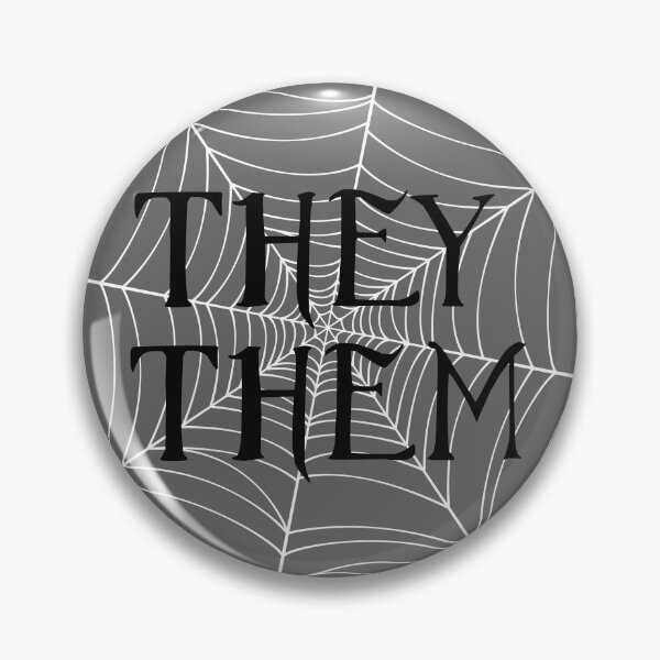 Item preview, Spider Web They /Them Pronouns Grey designed and sold by MoonMint.