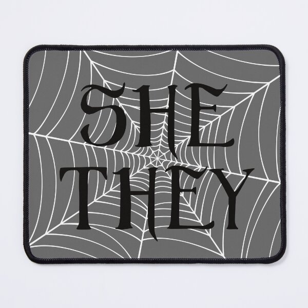 Item preview, Spider Web She They Pronouns  designed and sold by MoonMint.