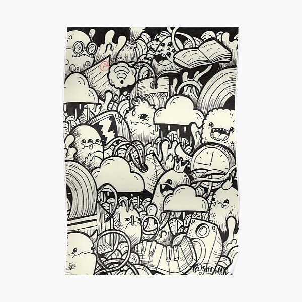 Monster Doodle Poster