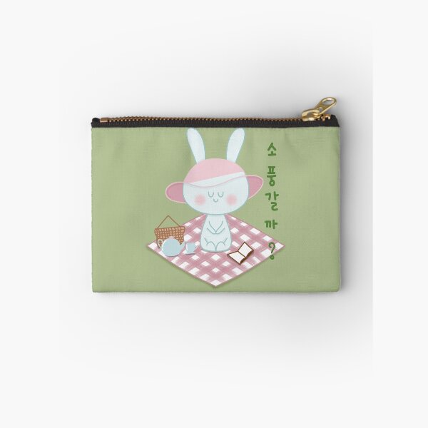 Item preview,  A cute bunny on a picnic asks, "Shall we go on a picnic"? in Korean  designed and sold by Kimchi-style-.