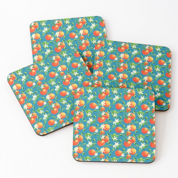 Item preview, Oranges and orange blossom- blue designed and sold by Phoebekirk.