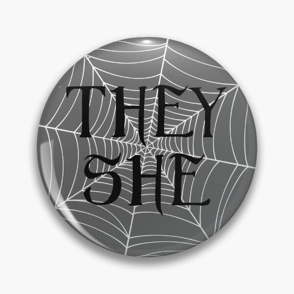 Item preview, Spider Web They She Pronouns Grey designed and sold by MoonMint.